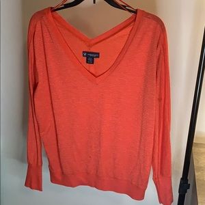 Pink w/ silver stripes long cuffed sleeve top